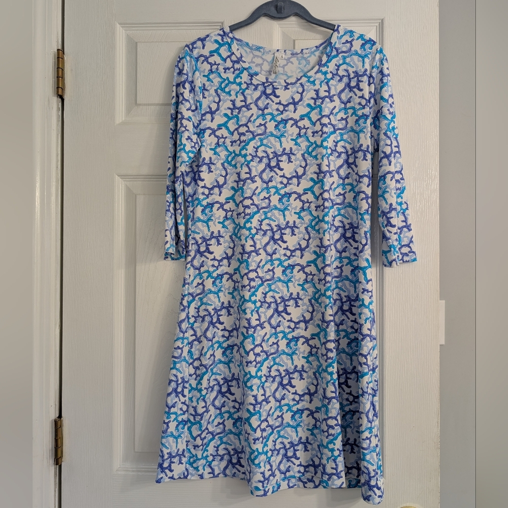 Lulu B Blue and White A-Line Dress